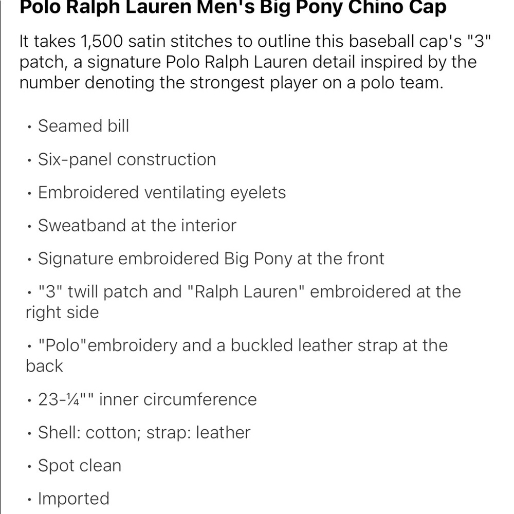 MENS POLO RL BIG PONY CHINO HAT - Picture 4 of 13